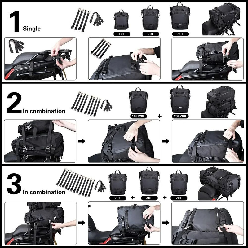 Waterproof Motorcycle Rear Seat Bag 5