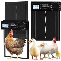 automatic chicken coop door with timer and led display