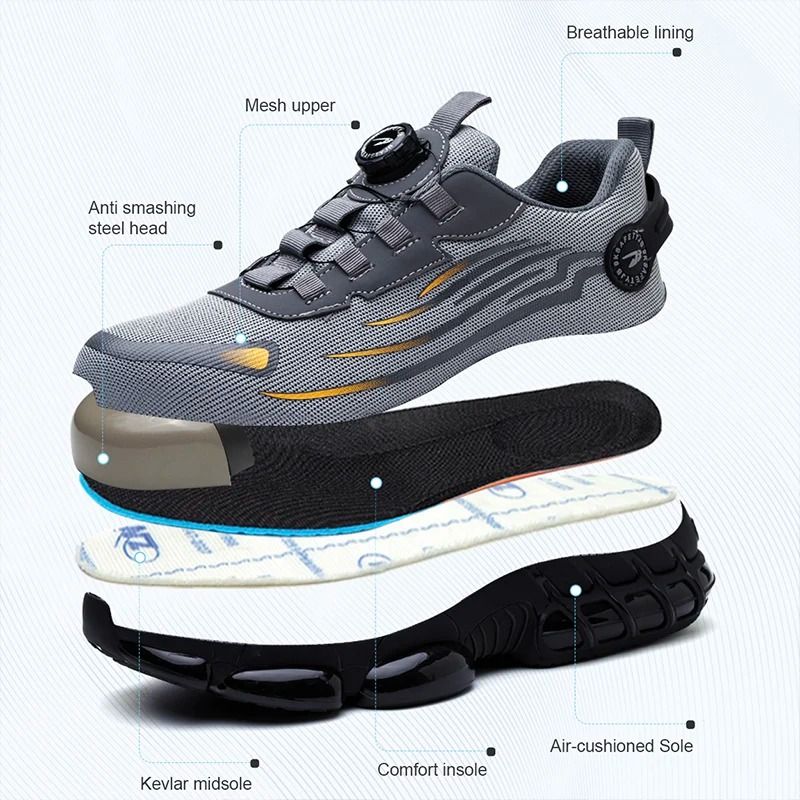 Rotating Button Safety Shoes For Men 1