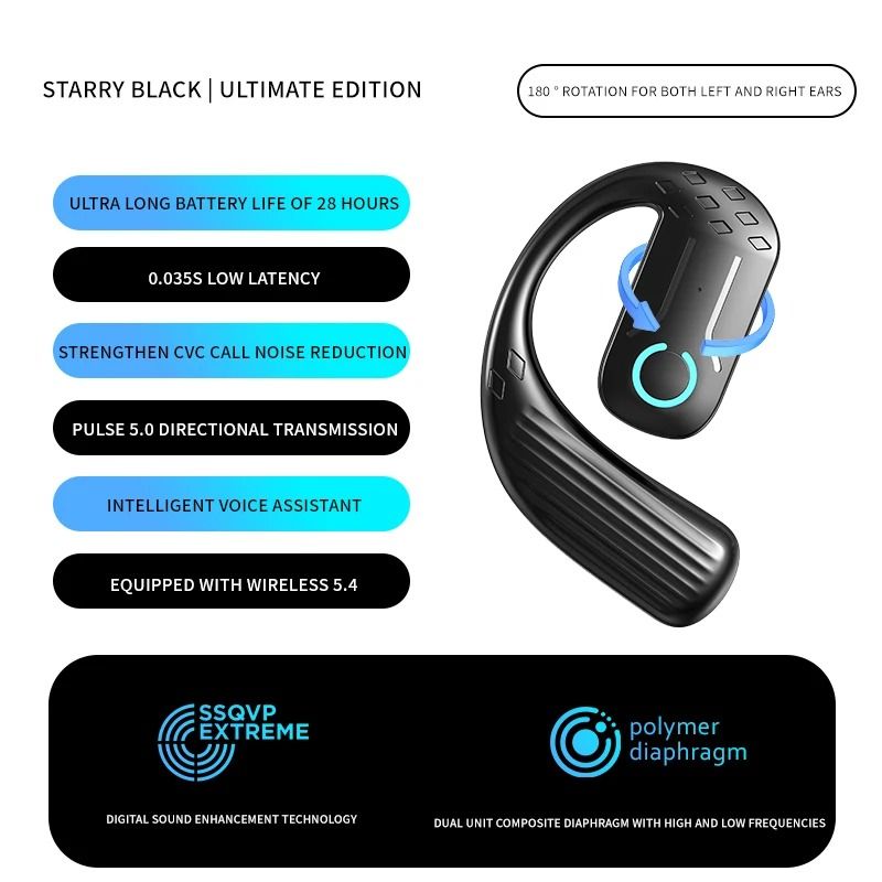 Open Wireless Earphone Bluetooth 54 With Rotation And Mic 5