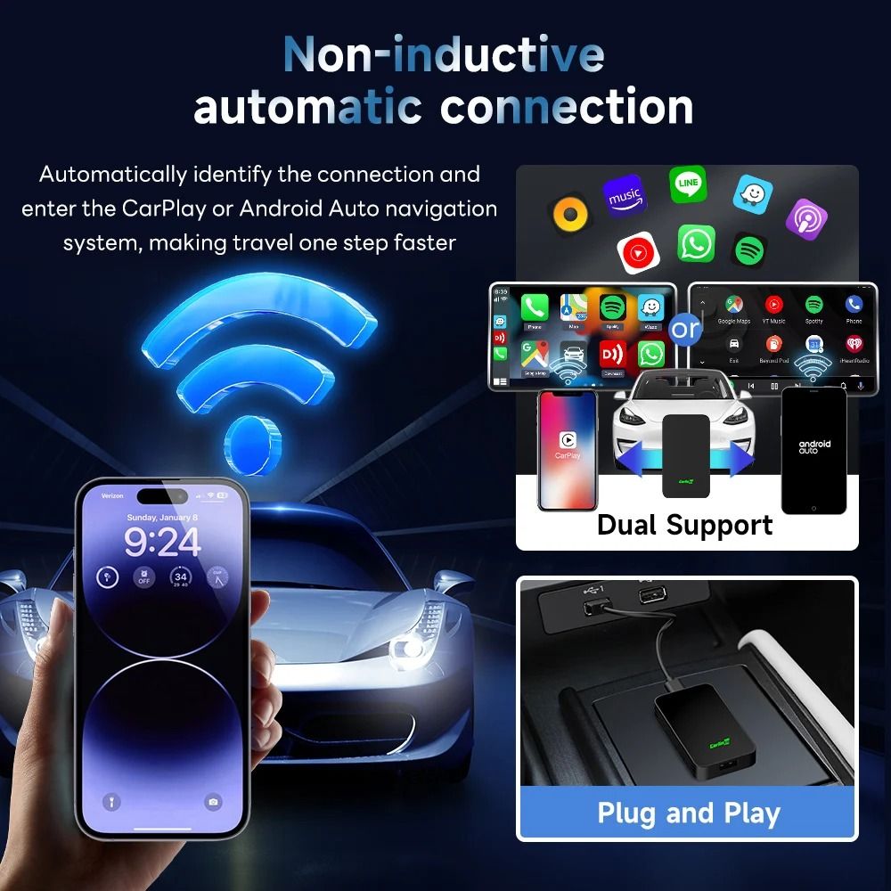 Wireless Adapter For CarPlay And Android Auto 2
