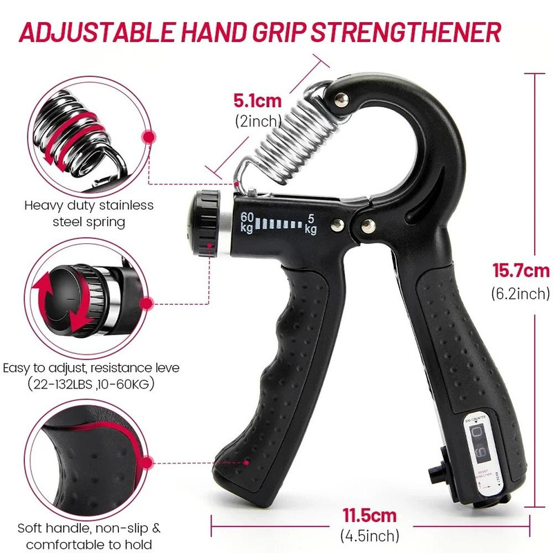 Adjustable Hand Grip Strengthener With Counter 2