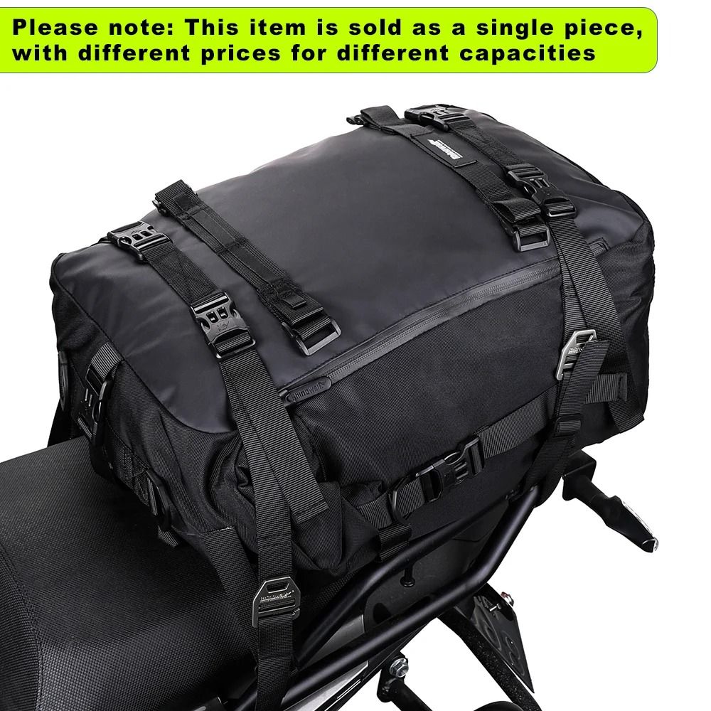 Motorcycle Waterproof Side Bag Rear Seat Luggage 10L 20L 30L 2