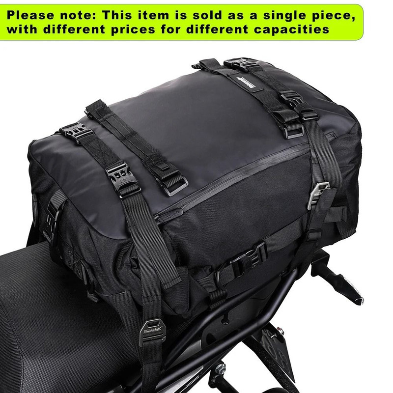 Motorcycle Waterproof Side Bag Rear Seat Luggage 10L 20L 30L 2