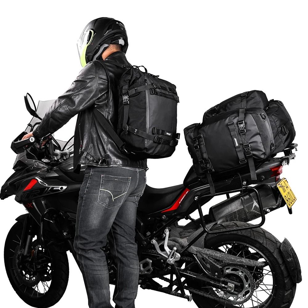 Motorcycle Waterproof Side Bag Rear Seat Luggage 10L 20L 30L 0