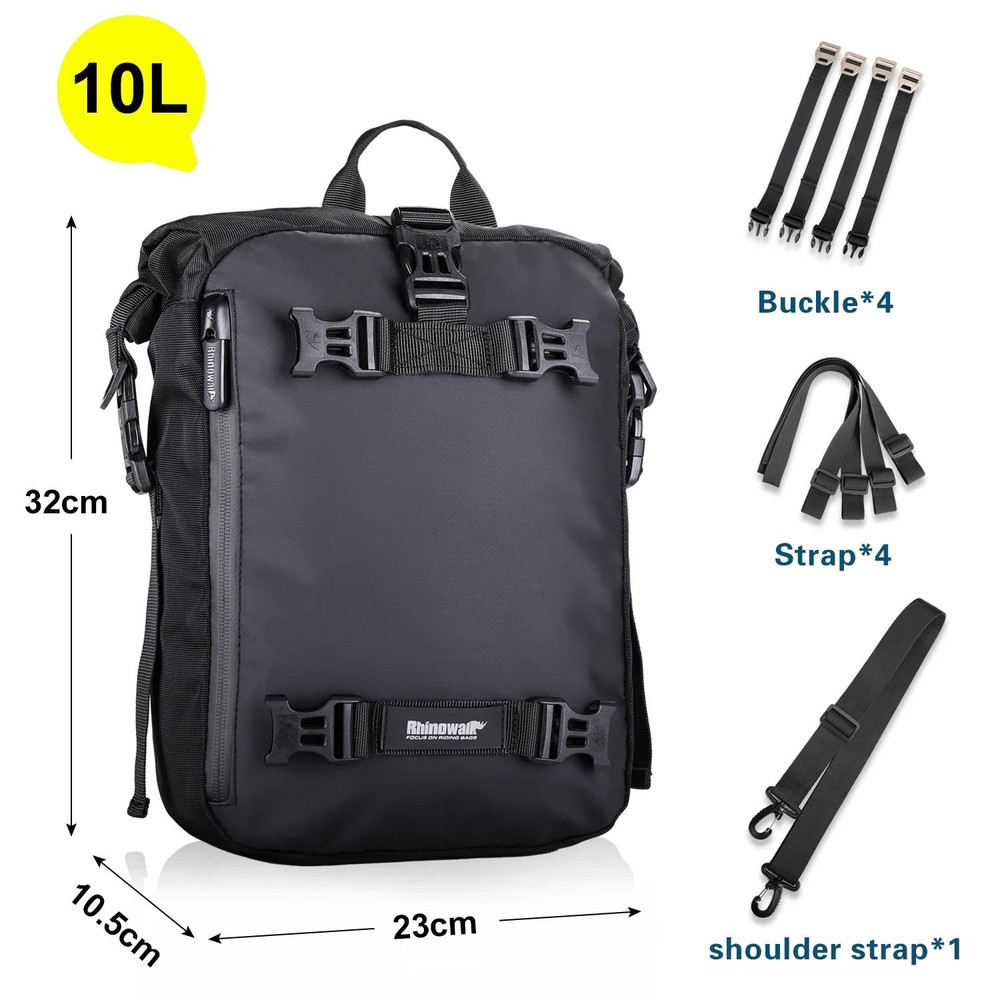 Motorcycle Waterproof Side Bag Rear Seat Luggage 10L 20L 30L 6