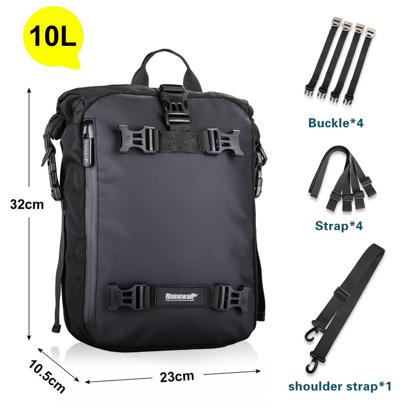 Motorcycle Waterproof Side Bag Rear Seat Luggage 10L 20L 30L 6