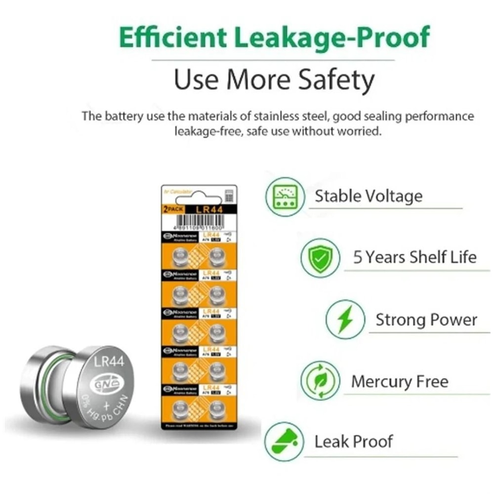 High Capacity LR44 Alkaline Battery Set 1