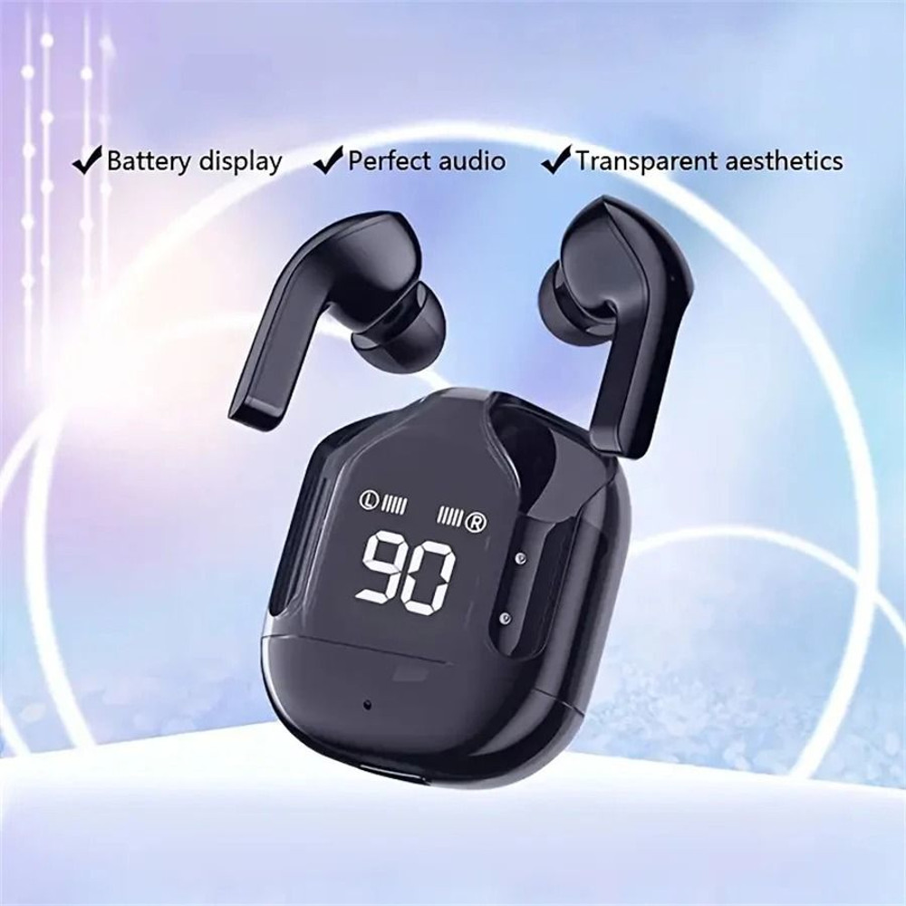 Transparent Bluetooth Earbuds With LED Power Display 3