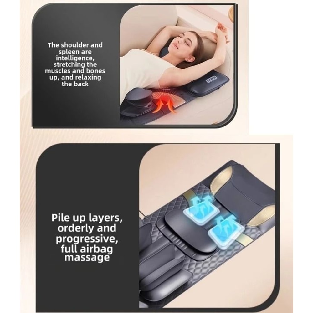 Full Body Heated Vibration Massage Mat With Neck And Lumbar Support 3