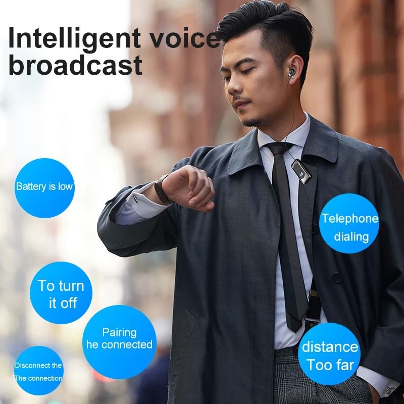 Wireless Business Earphones With LED Display And Noise Cancellation 3