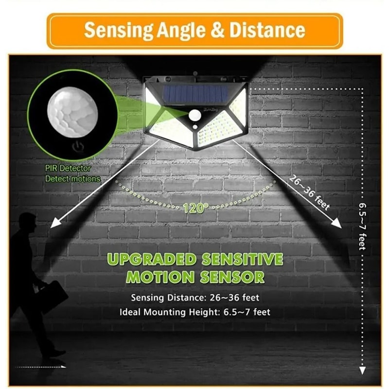 Waterproof Solar Motion Sensor Light For Outdoor Security 4