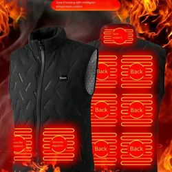 dual control heated vest with 9-zone warming system