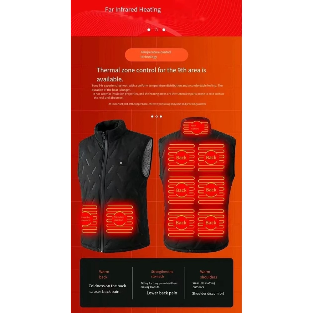 Dual Control Heated Vest With 9Zone Warming System 3