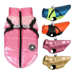 waterproof winter dog vest with reflective harness