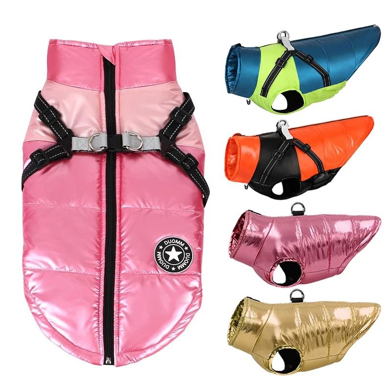 Waterproof Winter Dog Vest With Reflective Harness 0