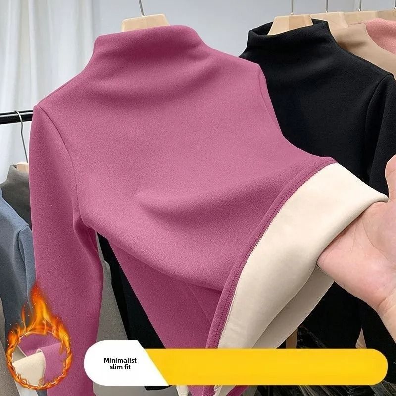 Thermal Long Sleeve Top For Women With Half High Collar 3