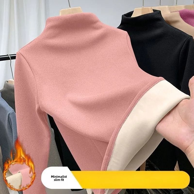 Thermal Long Sleeve Top For Women With Half High Collar 4