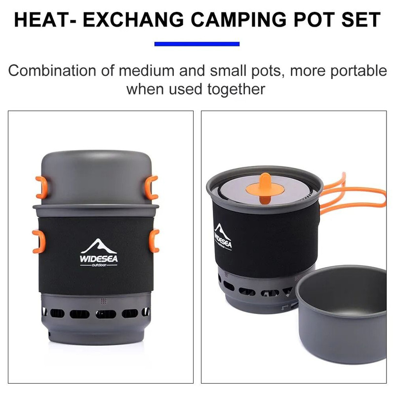 Outdoor Camping Cooking System With Gas Burner And Cookware Set 3