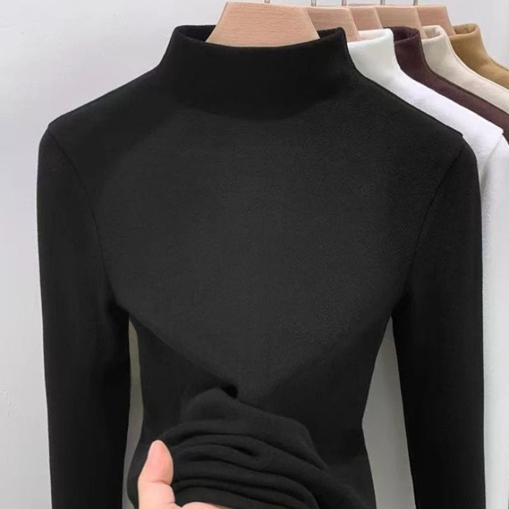 Womens Thermal Long Sleeve Top With Half High Collar 5