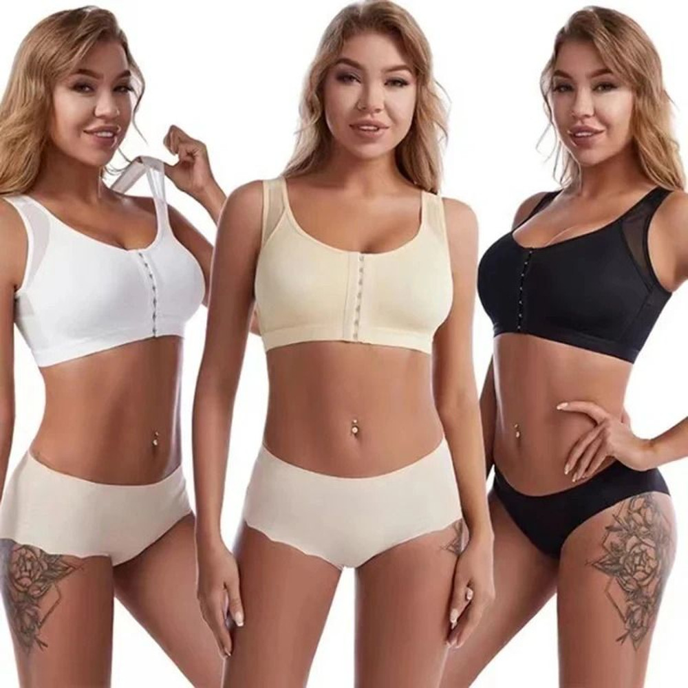 Front Closure Posture Support Lift Bra With Cross Back Design 1