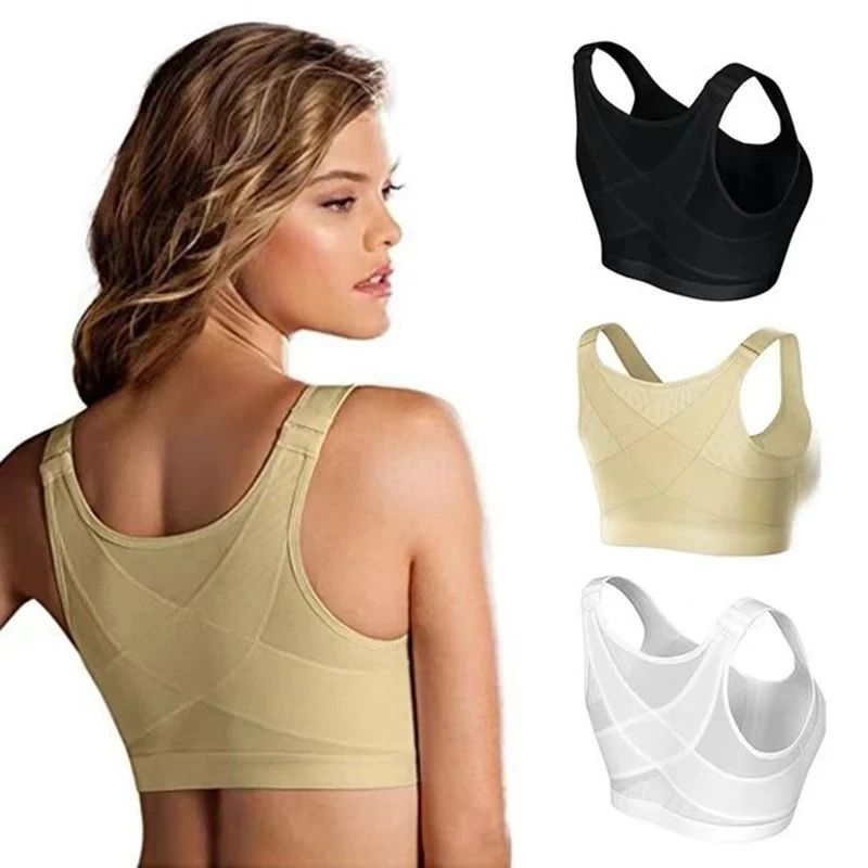 Front Closure Posture Support Lift Bra With Cross Back Design 4
