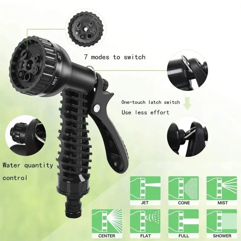 Expandable High Pressure Car Wash Hose With Multi Function Spray Nozzle 3