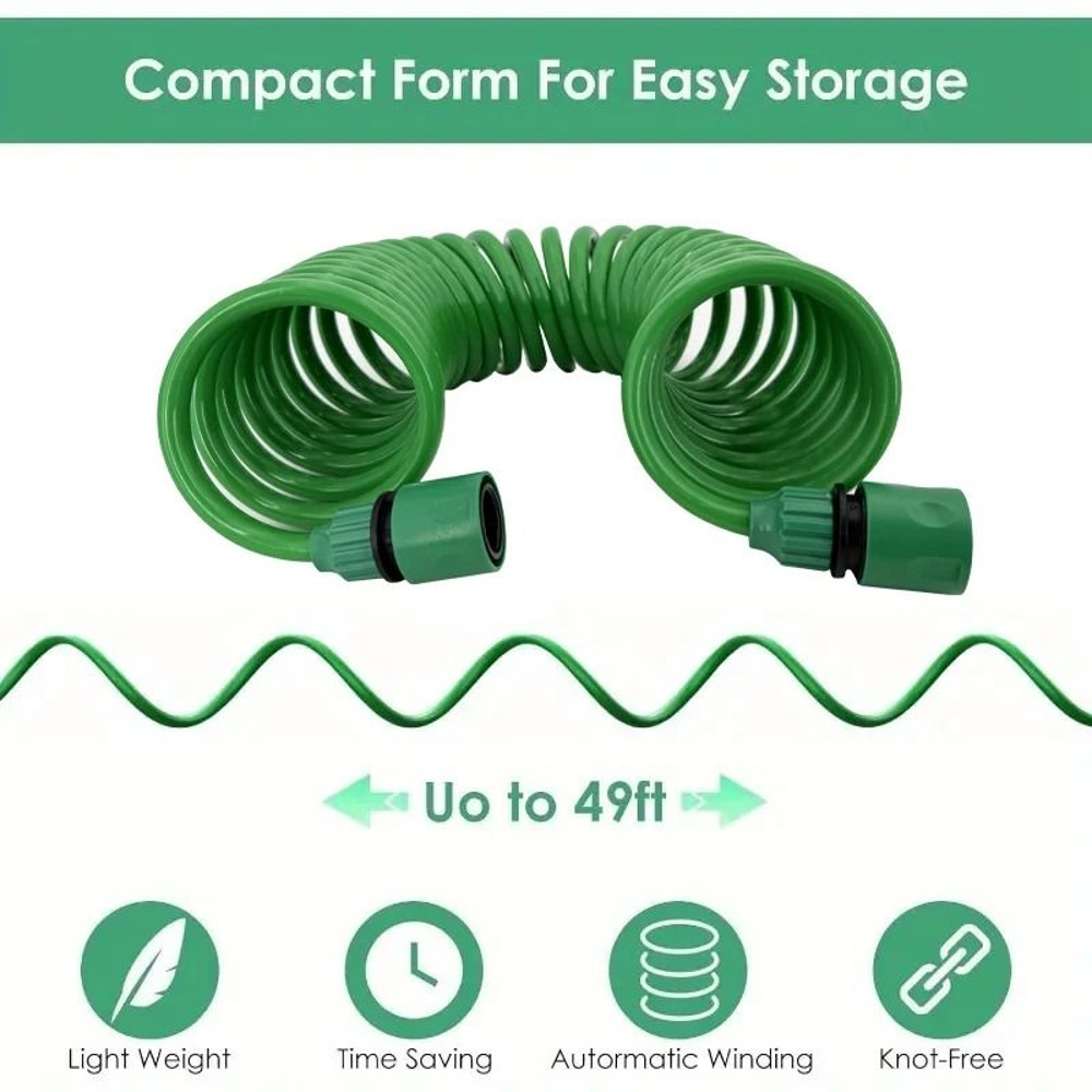 7Function Expandable Garden Hose With Adjustable Nozzle For Lawn And Car Cleaning 2