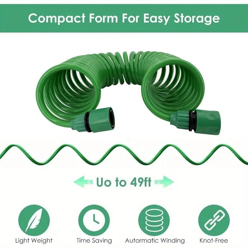 7Function Expandable Garden Hose With Adjustable Nozzle For Lawn And Car Cleaning 2