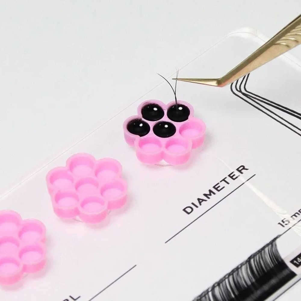 Magnetic Acrylic Eyelash Extension Scale Holder With Glue Pallet Cup 2