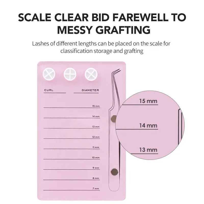 Magnetic Acrylic Eyelash Extension Scale Holder With Glue Pallet Cup 5