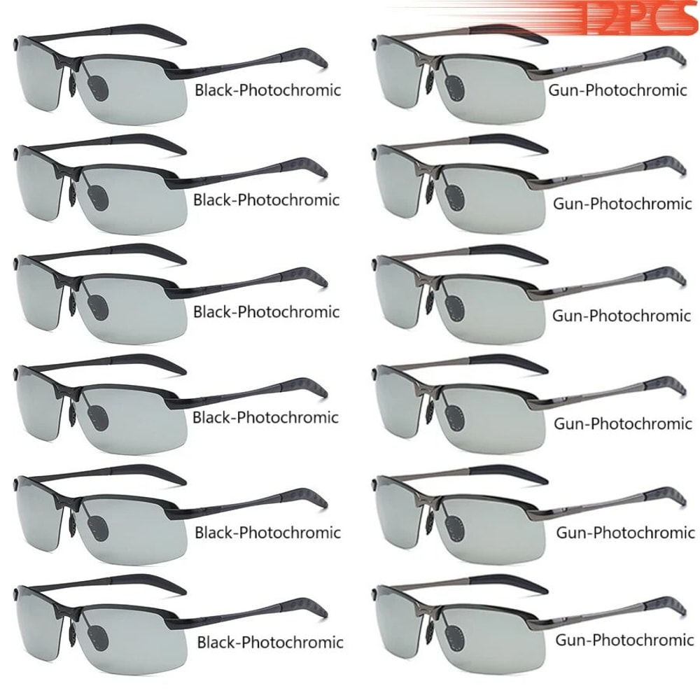 Mens Photochromic Polarized Sunglasses UV400 Day And Night Vision Eyewear 13