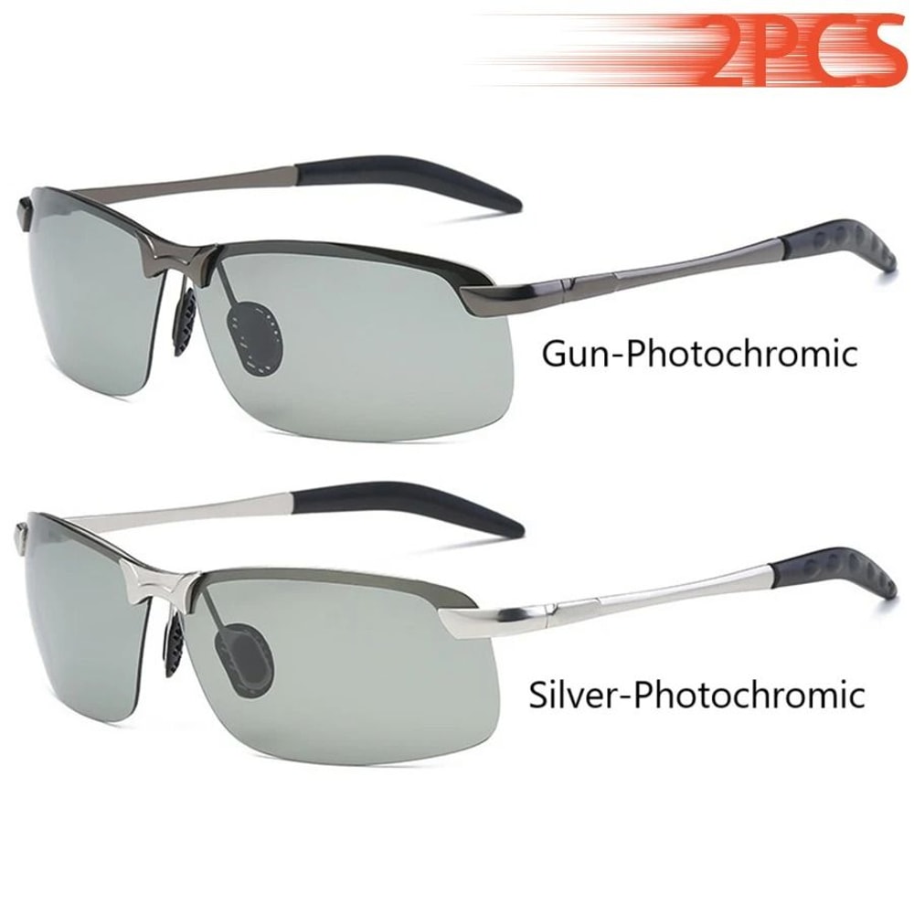 Mens Photochromic Polarized Sunglasses UV400 Day And Night Vision Eyewear 7
