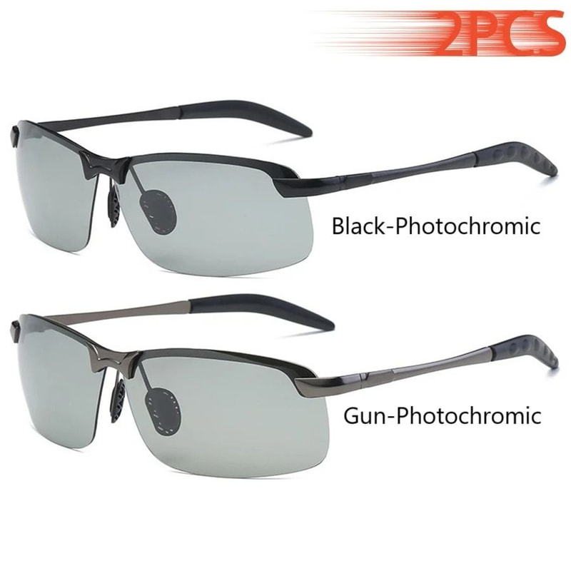 Mens Photochromic Polarized Sunglasses UV400 Day And Night Vision Eyewear 8
