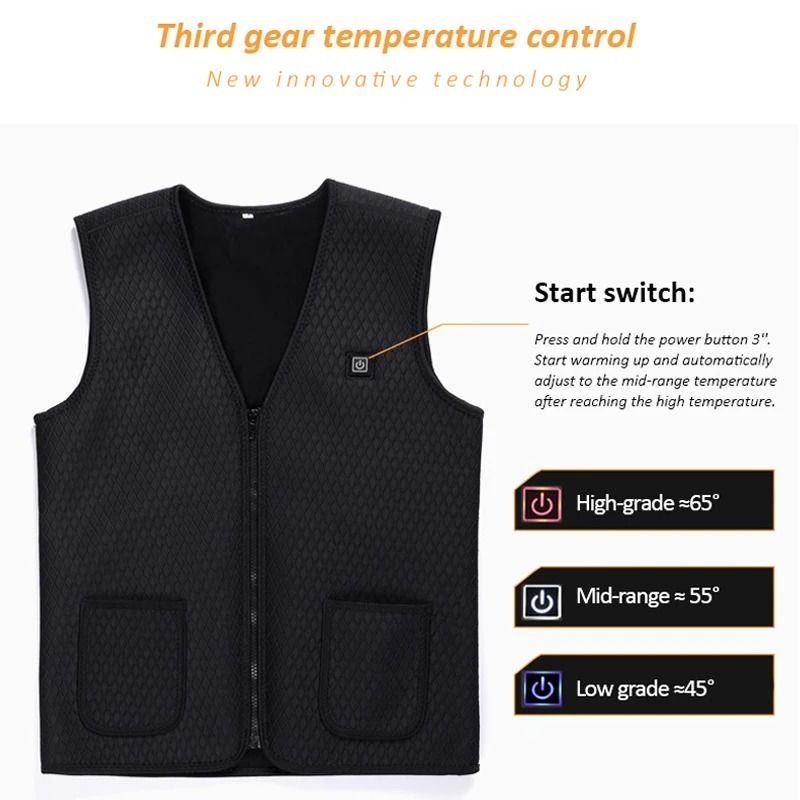 Smart USB Heated Jacket With 5 Or 9 Zone Heating System 1