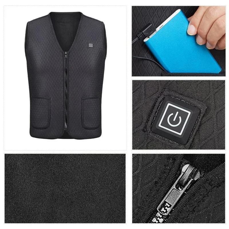 Smart USB Heated Jacket With 5 Or 9 Zone Heating System 4