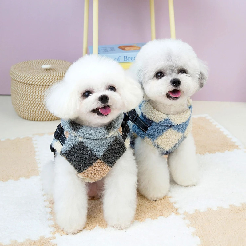 Warm Winter Dog Jacket With Builtin Harness For Small And Medium Pets 2