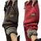 Cozy High Waist Fleece Lined Sweatpants For Women 0