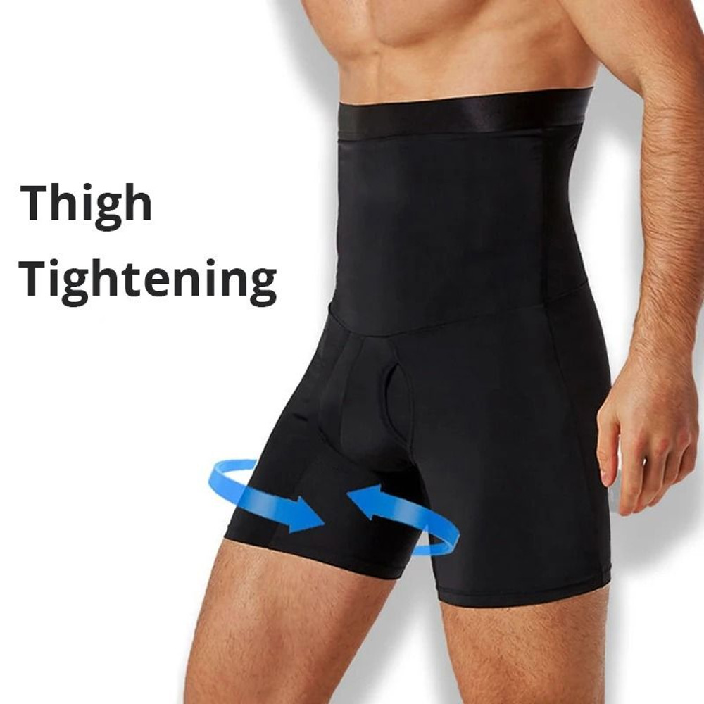 Mens High Waist Tummy Control Compression Shorts 2