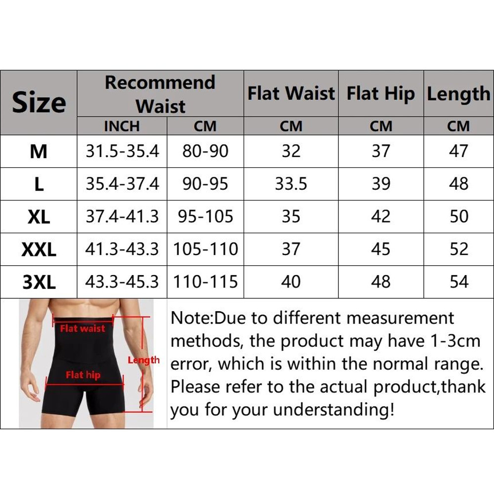 Mens High Waist Tummy Control Compression Shorts 5