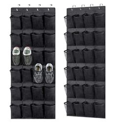 over the door hanging shoe organizer with 24 large mesh pockets