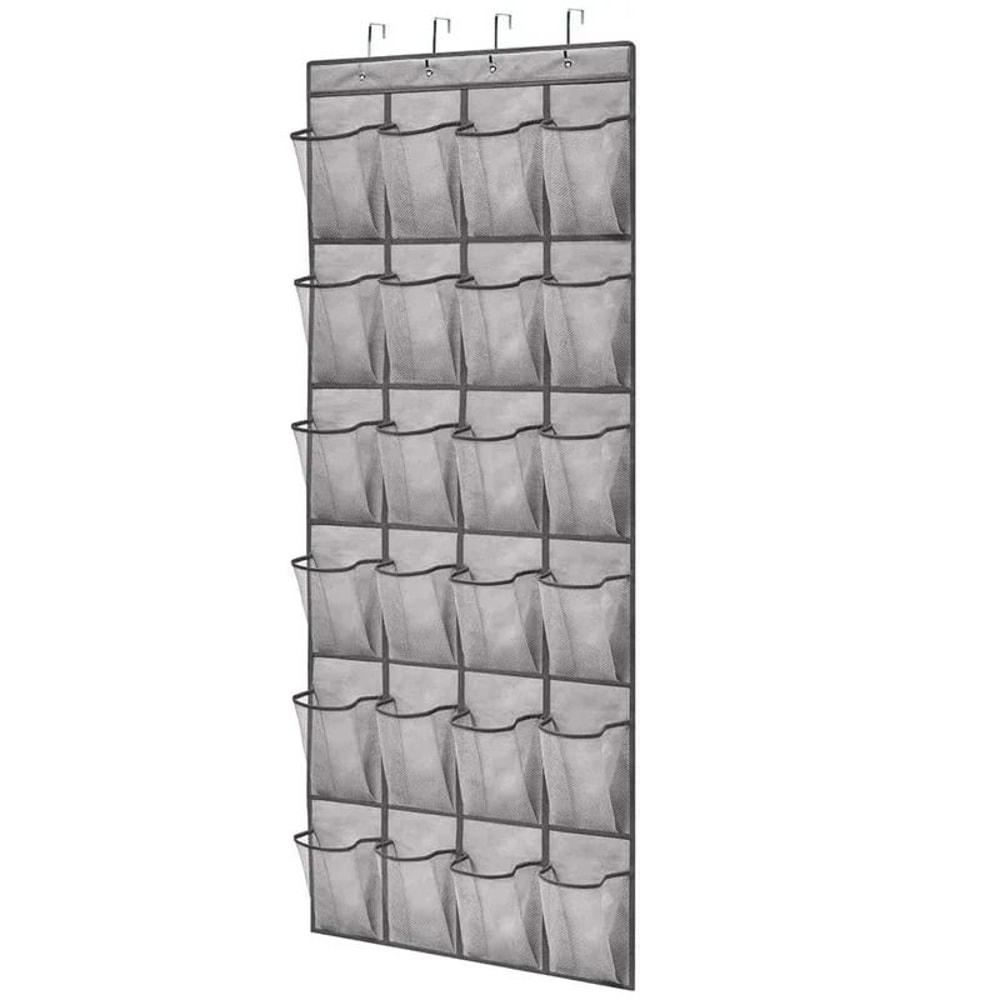 Over The Door Hanging Shoe Organizer With 24 Large Mesh Pockets 7