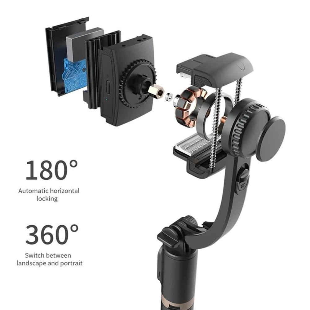 Foldable Bluetooth Selfie Stick With Gimbal Stabilizer And Tripod 2