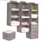 Collapsible Hanging Wardrobe Organizer With Drawer Compartments 0