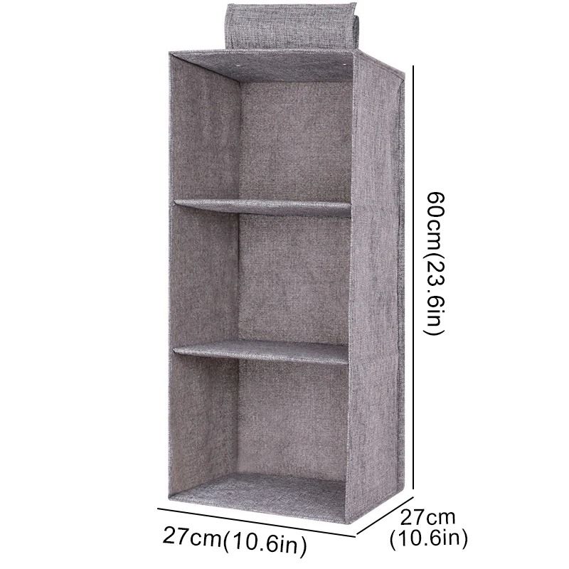 Collapsible Hanging Wardrobe Organizer With Drawer Compartments 10
