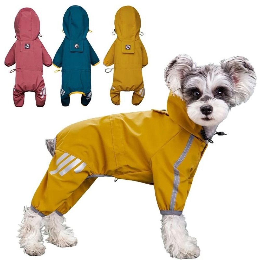 Reflective Waterproof Dog Raincoat With Full Coverage Design 0