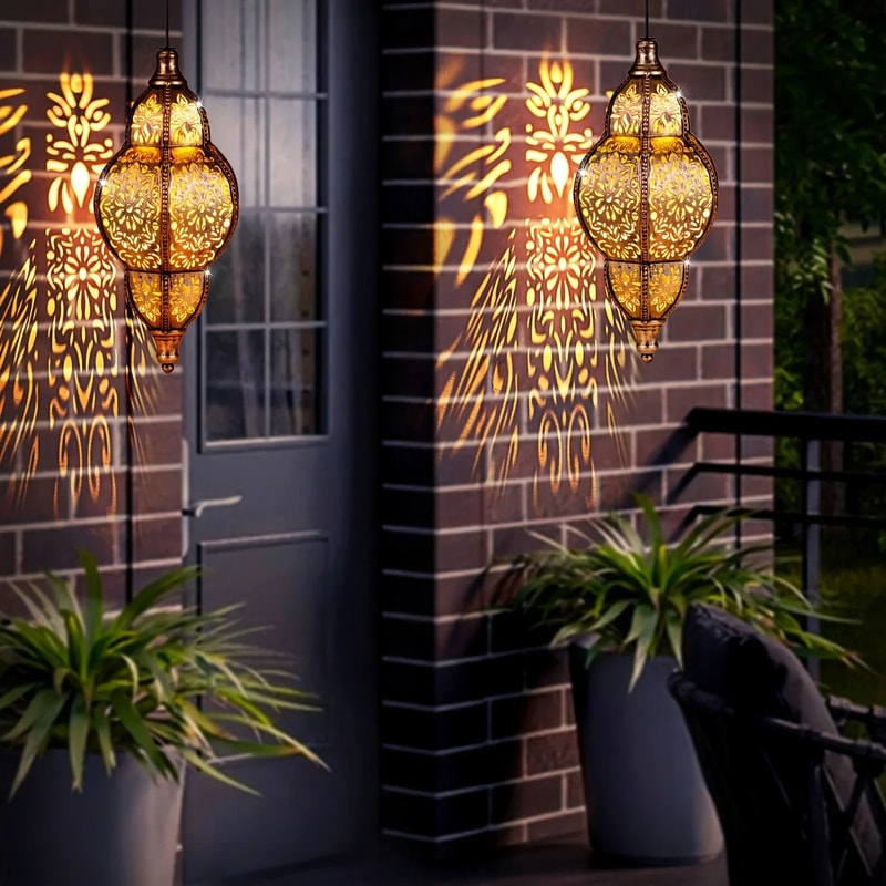 Solar Lantern Pendant Light For Outdoor Garden And Patio Decor 2