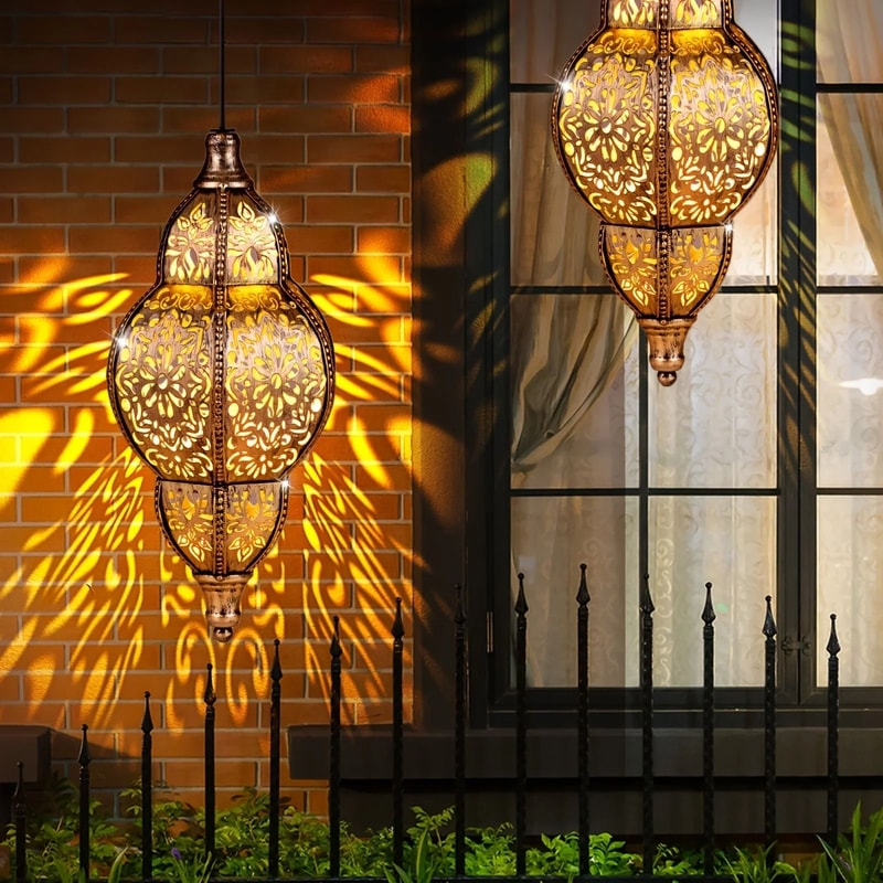 Solar Lantern Pendant Light For Outdoor Garden And Patio Decor 3