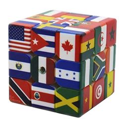 magic cube puzzle with flag design