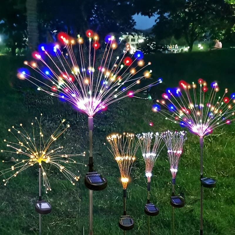 Solar Fireworks Lights For Outdoor Decoration 0